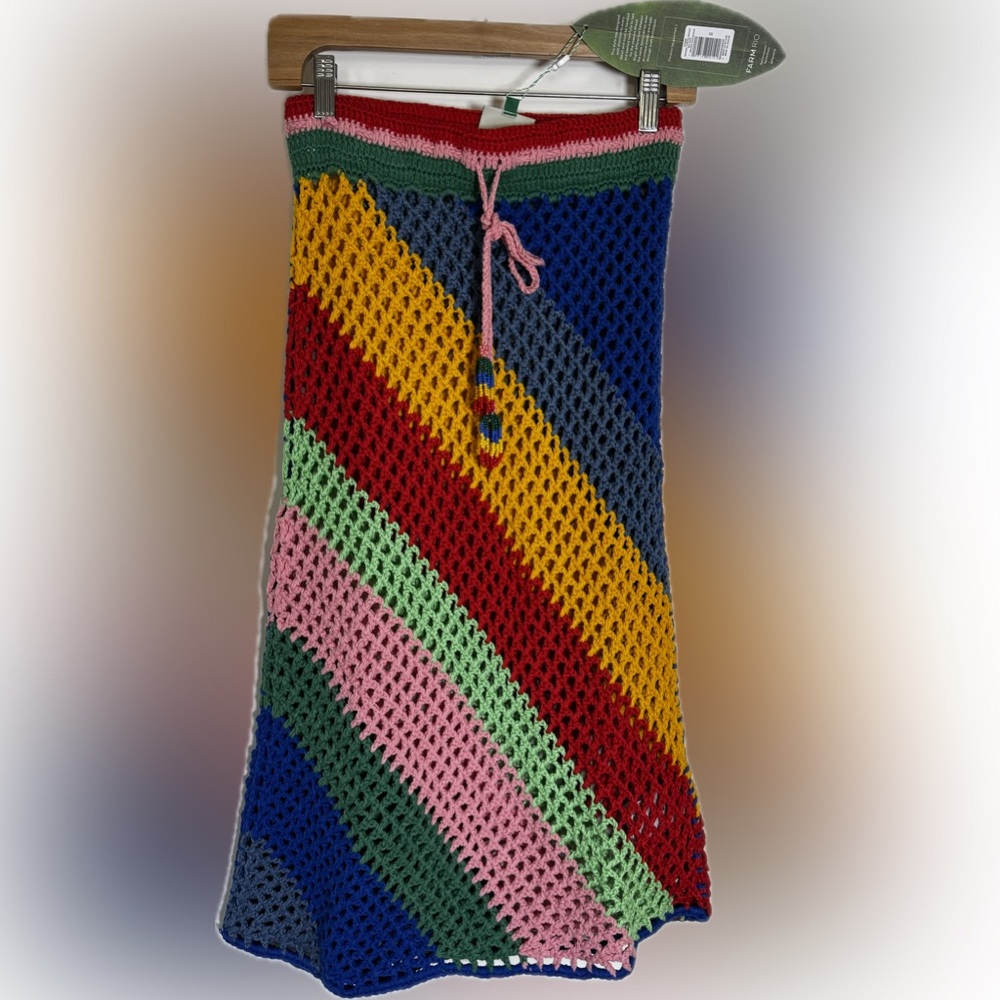 DIAGONAL STRIPES CROCHET MIDI SKIRT
NWT Farm Rio